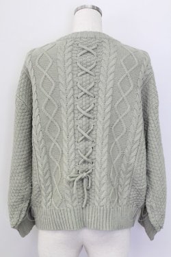 画像2: axes femme / バックレースアップニット  カーキ T-25-10-08-015-AX-TO-SA-ZT