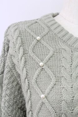 画像3: axes femme / バックレースアップニット  カーキ T-25-10-08-015-AX-TO-SA-ZT