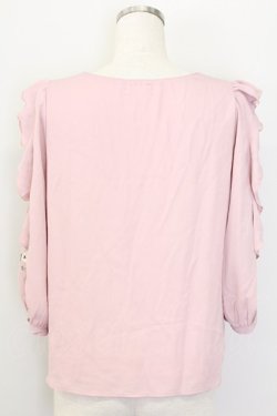 画像2: axes femme / 袖フラワー刺繍ブラウス  ピンク T-25-10-08-016-AX-BL-SA-ZT