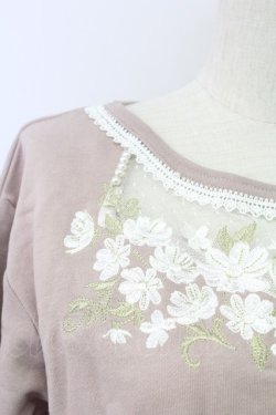 画像3: axes femme / フラワー刺繍裏毛トレーナー M ピンク T-25-10-08-019-AX-TO-SA-ZT