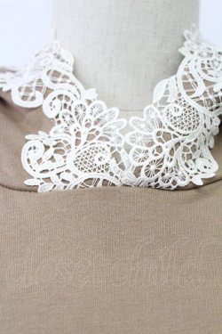 画像4: axes femme / 袖レース重ねパーカープルオーバー M モカ T-25-10-08-020-AX-TO-SA-ZT