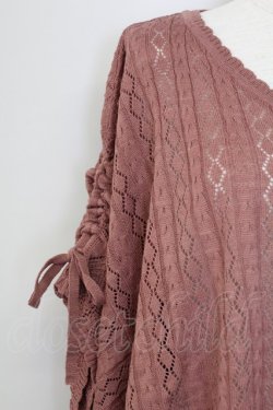 画像2: axes femme / 袖ドロストニットポンチョ  ピンク T-25-10-08-021-AX-TO-SA-ZT