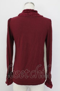 画像2: axes femme / レースハイネックカットソー  ボルドー T-25-10-08-022-AX-TO-SA-ZT