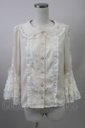 axes femme kawaii / レーシー姫袖ブラウス  アイボリー T-25-10-09-004-AX-BL-SA-ZT