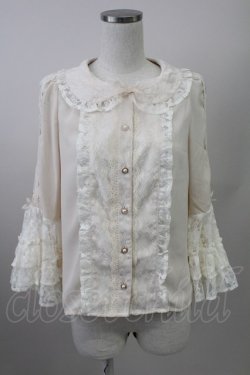 画像1: axes femme kawaii / レーシー姫袖ブラウス  アイボリー T-25-10-09-004-AX-BL-SA-ZT