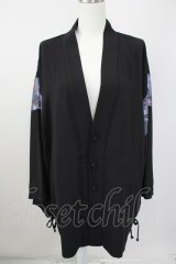 AXES-X / 和柄コラージュ羽織 M 黒 T-25-10-09-010-LO-TO-SA-ZI