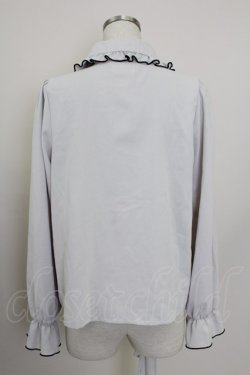 画像2: DearMyLove / リボンタイ長袖ブラウス  グレーＸ黒 T-25-10-09-002-EL-BL-SA-ZT