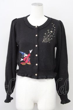 画像1: axes femme kawaii / 【Disney】ファンタジア／ニットカーデ M ブラック T-25-10-10-020-AX-TO-SA-ZT