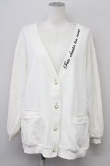 axes femme POETIQUE / セーラーロングカットカーディガン  ホワイト T-25-10-10-003-AX-TO-SA-ZT255