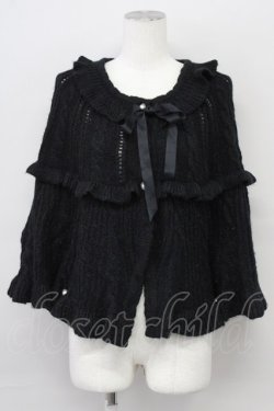 画像1: axes femme / ニットケープ M ブラック T-25-10-10-021-AX-JA-SA-ZT