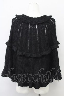 画像2: axes femme / ニットケープ M ブラック T-25-10-10-021-AX-JA-SA-ZT