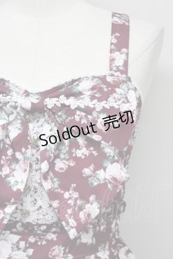 画像3: 【SALE】axes femme / ビッグリボン×ローズ柄ジャンパースカート  ワイン T-25-10-10-024-AX-OP-SA-ZT135