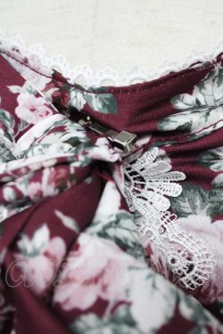 画像5: axes femme / ビッグリボン×ローズ柄ジャンパースカート  ワイン T-25-10-10-024-AX-OP-SA-ZT135