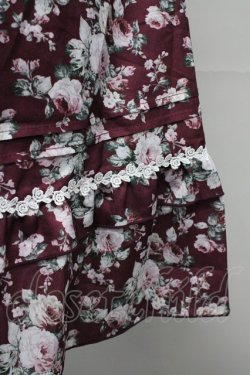 画像6: axes femme / ビッグリボン×ローズ柄ジャンパースカート  ワイン T-25-10-10-024-AX-OP-SA-ZT135