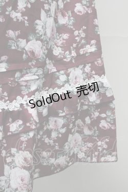 画像6: 【SALE】axes femme / ビッグリボン×ローズ柄ジャンパースカート  ワイン T-25-10-10-024-AX-OP-SA-ZT135