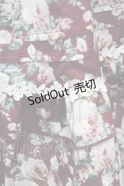 画像7: 【SALE】axes femme / ビッグリボン×ローズ柄ジャンパースカート  ワイン T-25-10-10-024-AX-OP-SA-ZT135