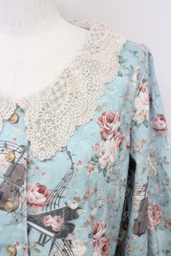 画像3: axes femme / 音楽と薔薇柄ドレス風ワンピース M グリーン T-25-10-10-026-AX-OP-SA-ZT135