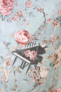 画像6: axes femme / 音楽と薔薇柄ドレス風ワンピース M グリーン T-25-10-10-026-AX-OP-SA-ZT135