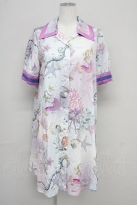 MILK / sea creaturesシャツワンピース  ピンク T-25-10-10-028-ML-OP-SA-ZT122