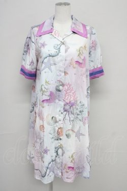 画像1: MILK / sea creaturesシャツワンピース  ピンク T-25-10-10-028-ML-OP-SA-ZT