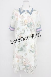 MILK / sea creaturesシャツワンピース  グリーン T-25-10-10-029-ML-OP-SA-ZT122