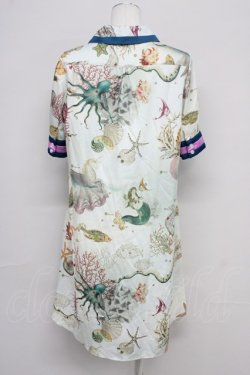 画像2: MILK / sea creaturesシャツワンピース  グリーン T-25-10-10-029-ML-OP-SA-ZT