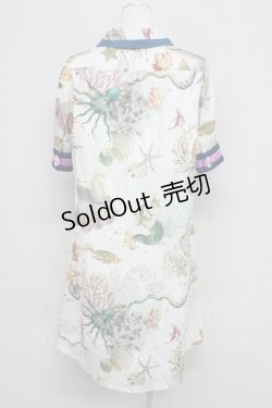 画像2: MILK / sea creaturesシャツワンピース  グリーン T-25-10-10-029-ML-OP-SA-ZT122