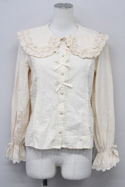 画像1: axes femme kawaii / 丸襟コットンブラウス  キナリ T-25-10-10-004-AX-BL-SA-ZT