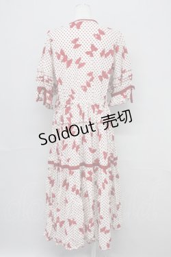 画像2: PINK HOUSE / 水玉りぼんプリントワンピース  レッド T-25-10-10-033-LO-OP-SA-ZT