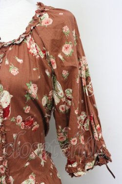 画像3: PINK HOUSE / ローズじゃむびんプリントミディワンピース  ブラウン T-25-10-10-034-LO-OP-SA-ZT122