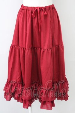 画像1: Chalmiere / ミディフリルペチスカート M ワイン T-25-10-10-044-LO-SK-SA-ZT