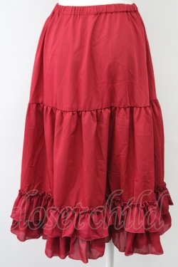 画像2: Chalmiere / ミディフリルペチスカート M ワイン T-25-10-10-044-LO-SK-SA-ZT