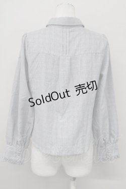 画像2: axes femme / チェック柄ネクタイ付きブラウス  グレー T-25-10-10-005-AX-BL-SA-ZT255