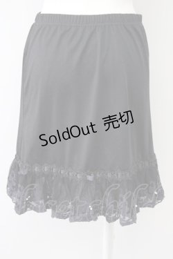 画像2: axes femme / オーガンジープチローズペチコート M ブラック T-25-10-10-045-AX-SK-SA-ZT048