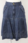 axes femme / リボン×プリーツデニムスカート  インディゴ T-25-10-10-047-AX-SK-SA-ZT