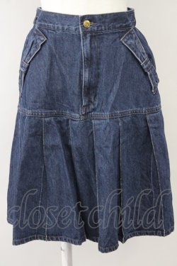 画像1: axes femme / リボン×プリーツデニムスカート  インディゴ T-25-10-10-047-AX-SK-SA-ZT
