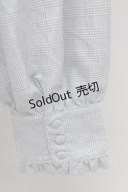 画像3: axes femme / チェック柄ネクタイ付きブラウス  グレー T-25-10-10-005-AX-BL-SA-ZT255