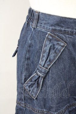 画像4: axes femme / リボン×プリーツデニムスカート  インディゴ T-25-10-10-047-AX-SK-SA-ZT