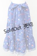 【SALE】axes femme / ハローキティプリントスカート  ブルー T-25-10-10-048-AX-SK-SA-ZT045