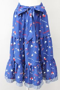 axes femme / ハローキティプリントスカート  ブルー T-25-10-10-048-AX-SK-SA-ZT045