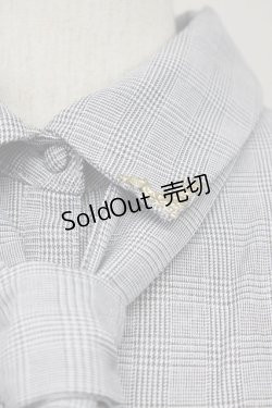 画像5: axes femme / チェック柄ネクタイ付きブラウス  グレー T-25-10-10-005-AX-BL-SA-ZT255