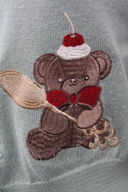 画像3: axes femme kawaii / クマパフェ刺繍ニットカーデ M グリーン T-25-10-10-009-AX-TO-SA-ZT