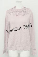 axes femme kawaii / レーシーフリルニットプル  ピンク T-25-10-10-011-AX-TO-SA-ZT255