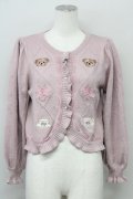 axes femme kawaii / Rosy Bearニットカーデ M ピンク T-25-10-10-012-AX-TO-SA-ZT