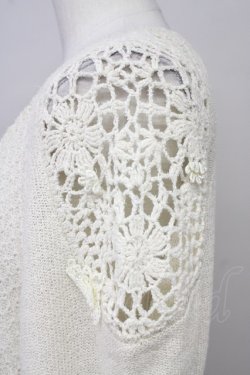 画像3: axes femme / パール付き肩レースサマーニット M アイボリー T-25-10-10-002-AX-TO-SA-ZT255