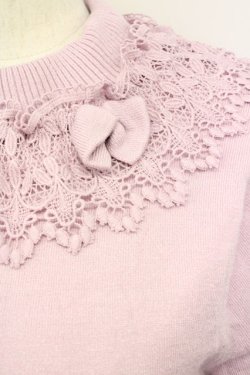 画像4: axes femme kawaii / レーシーフリルニットプル M ピンク T-25-10-10-014-AX-TO-SA-ZT