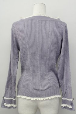 画像2: axes femme / バイカラーＶネックニットプルオーバー M ラベンダー T-25-10-10-015-AX-TO-SA-ZT