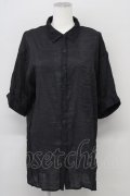 axes femme / カラーシアーシャツ  ブラック T-25-10-10-017-AX-BL-SA-ZT