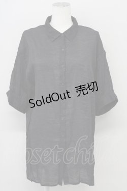 画像1: 【SALE】axes femme / カラーシアーシャツ  ブラック T-25-10-10-017-AX-BL-SA-ZT215