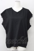 axes femme / 袖レースドルマン M ブラック T-25-10-10-018-AX-TO-SA-ZT
